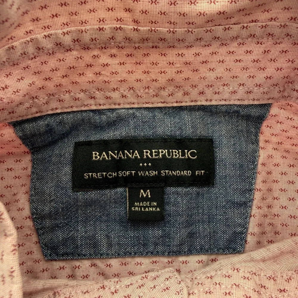 BANANA REPUBLIC Stretch Soft‎ Wash Button Down L/S Shirt Mens Medium Pink